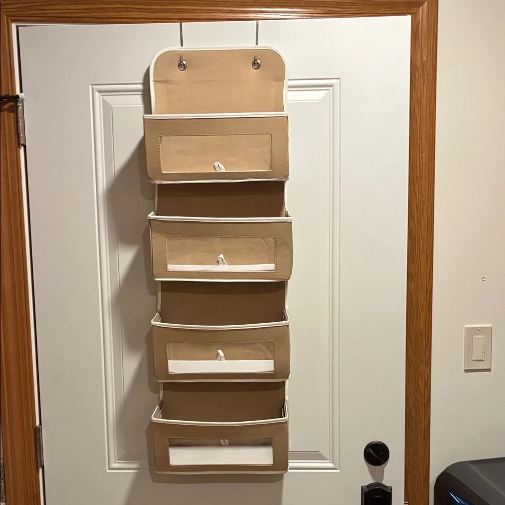 Beige Over-the-Door Storage Organizer 40” Long, 12” Wide